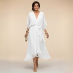 MARTA - VESTIDO DE CHIFFON CON ESCOTE EN V