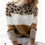 Savannah - Suéter de punto con estampado de leopardo refinado