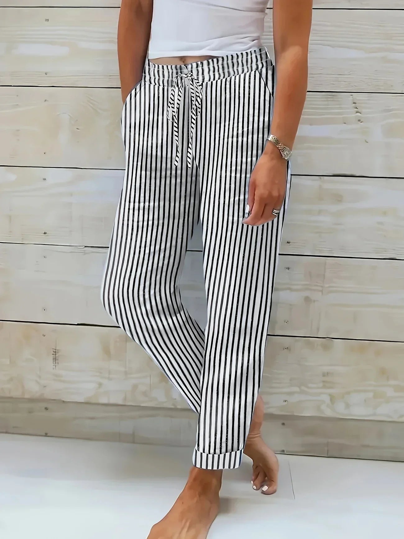 Lio - Pantalón rayado ligero