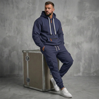 Charlie - Conjunto de sudadera térmica con capucha y chándal para hombre