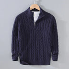 Jersey de punto con cremallera en el cuello para hombre