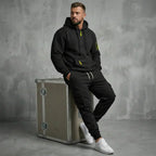 Charlie - Conjunto de sudadera térmica con capucha y chándal para hombre