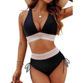 Rosi - Bikini de talle alto con control de abdomen y colorido patchwork