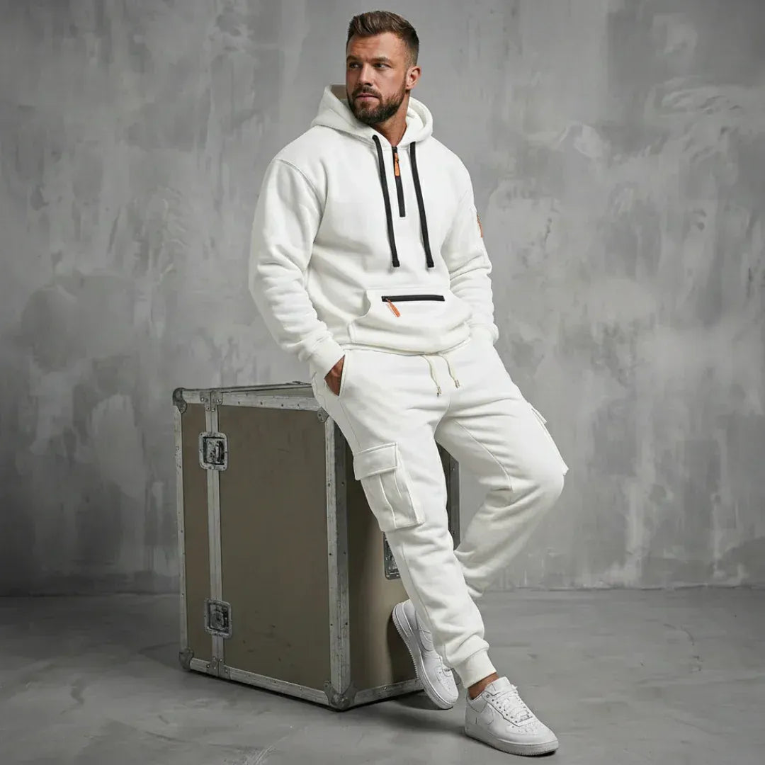 Charlie - Conjunto de sudadera térmica con capucha y chándal para hombre