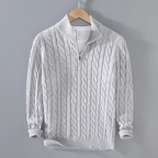 Jersey de punto con cremallera en el cuello para hombre