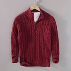 Jersey de punto con cremallera en el cuello para hombre
